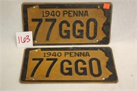 1940 PA License Plates