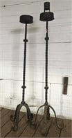 Early Wrought Iron Candle Holders