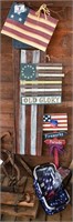 Varied patriotic mix - wooden flags decor -