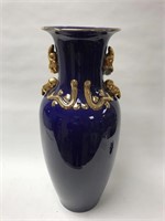 24 inch tall blue vase