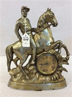 Ornamental Metal Figurial Clock w/ Horse
