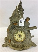 Ornamental Metal Wind Up Clock w/ Flag