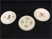 Lot of 3 Porcelain Floral & Victorian Tea Tile