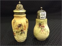 Lot of 2 Floral Decorated Sugar Shakers