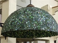 Lg. Contemp. Hanging Stained Glass Lamp