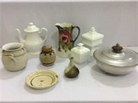 Lot of 9 Various Pieces Including Milkglass