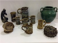 Lot of 11 Contemp. Pottery Pieces Including