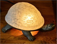 Brass and glass lovely turtle lamp