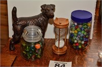 Lot of 4 pcs includes 2 jars of marbles,
