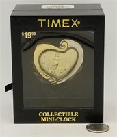Timex Heart Shape Collectible Mini-clock W/ Box