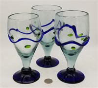 3 New Glass Goblets Nice Design