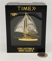 Timex Sail Boat Collectible Mini-Clock New In Box