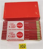 BOX OF COCA COLA ADVERTISING PENCILS