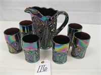 SMITH AND GLASS CO PITCHER AND GLASSES