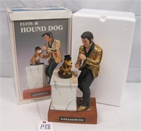 ELVIS AND HOUND DOG DECANTER MUSIC BOX