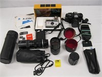 LOT OF 2 CAMERAS AND ACCESSORIES