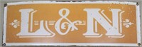 L&N porcelain sign, 5.5" high x 17" wide