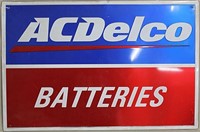 AC Delco Batteries embossed metal sign,