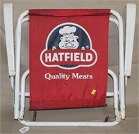 Hatfield Meats folding beach chair, broken spring