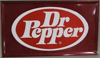 Dr. Pepper self framed molded & painted metal