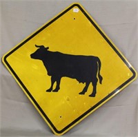 Reflective Cow Crossing sign, 30" square