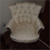 Cream Floral Print Formal Chair