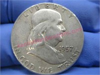 1957 franklin silver half-dollar (90% silver)