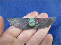 vintage jade scarab pin