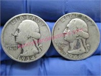 1934 & 1948 washington silver quarters(90% silver)