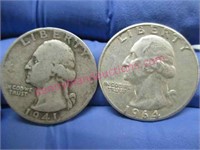 1941 & 1964 washington silver quarters(90% silver)