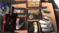 Flat of miscellaneous pocket knives