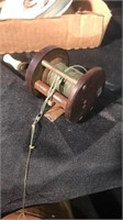 Brown vintage fishing reel