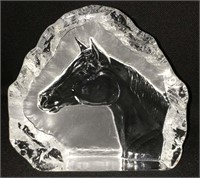 Nybro Crystal Sweden Horse Head Sculpture