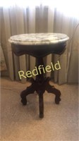 Antique Marble Top Rosewood Side Table