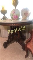 Antique Marble Top Rosewood Occasional Table
