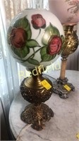 Hand painted Converted Oil Lamp