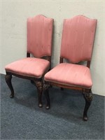 Pink Upholstered Nail Head Dining Chairs