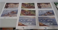 2 Sets of 4 Remington prints