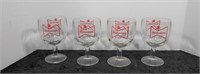 Set of 4 Budweiser Thumb Print Beer Glasses