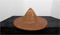 Chinese Woven Pointed Hat 16" Dia