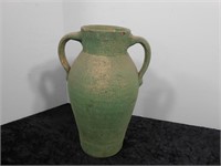 Double Handled Urn Style Clay Pottery Vase