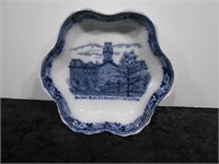 Adams England Flow Blue Porcelain Dish 5" Dia