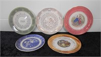 5 Assorted Decorative Plates 9" - 11" Dia