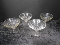 Four Vintage Glass Sherbert Dishes