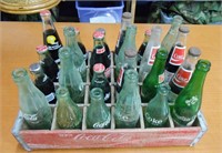 Coca-Cola Crate with 24 Vintage Bottles