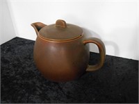 Vintage Brown Glazed Pottery Tea Pot - 5" Tall