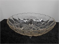 Footed Glass Oval Foot Bowl 12" Long