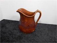 Small 6" Tall Brown Glazed Pottery Pitcher