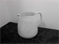 Thin Thrown Clay Potter Pitcher 8" T White Glaze