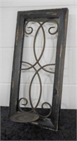 Wall Mounted Candle Holder on Wooden Frame